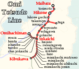 MAP OF OMI TETSUDO LINE